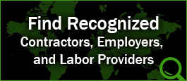 Find Recognized Contractors, Employers or Labor Providers